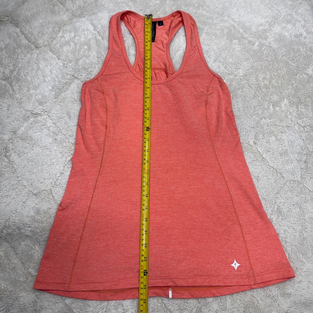 Specialized Shasta Tank Women L Coral Racerback Cycling Rear Zip Pocket Gorpcore - Picture 5 of 10